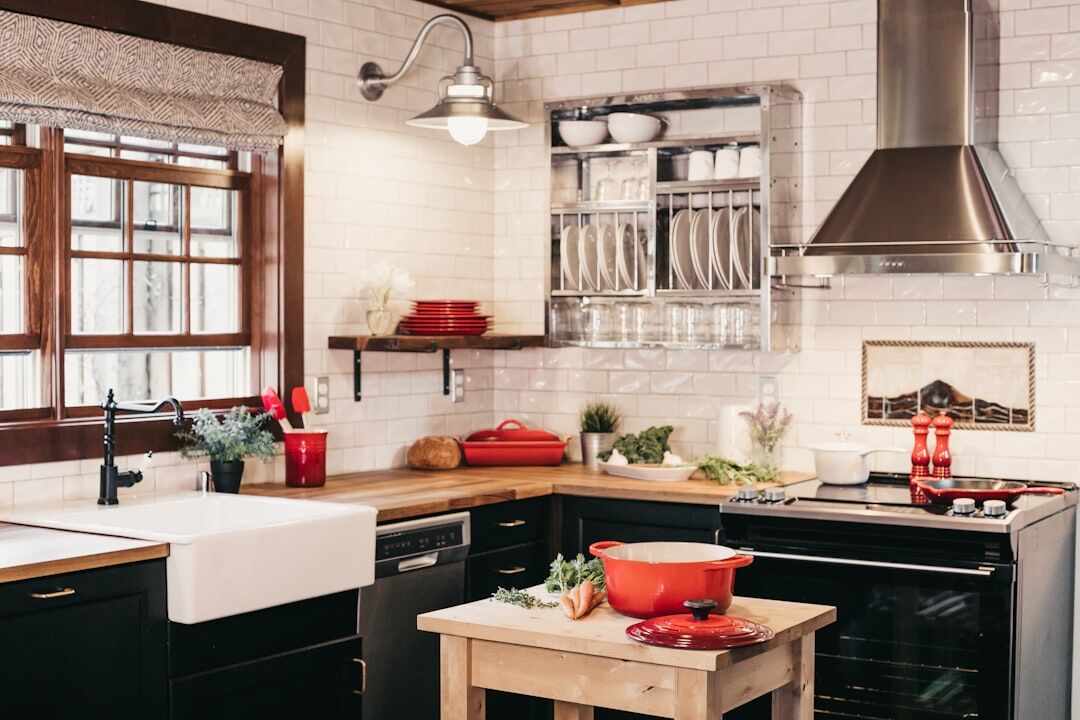 Cozy traditional Czech countryside kitchen interior