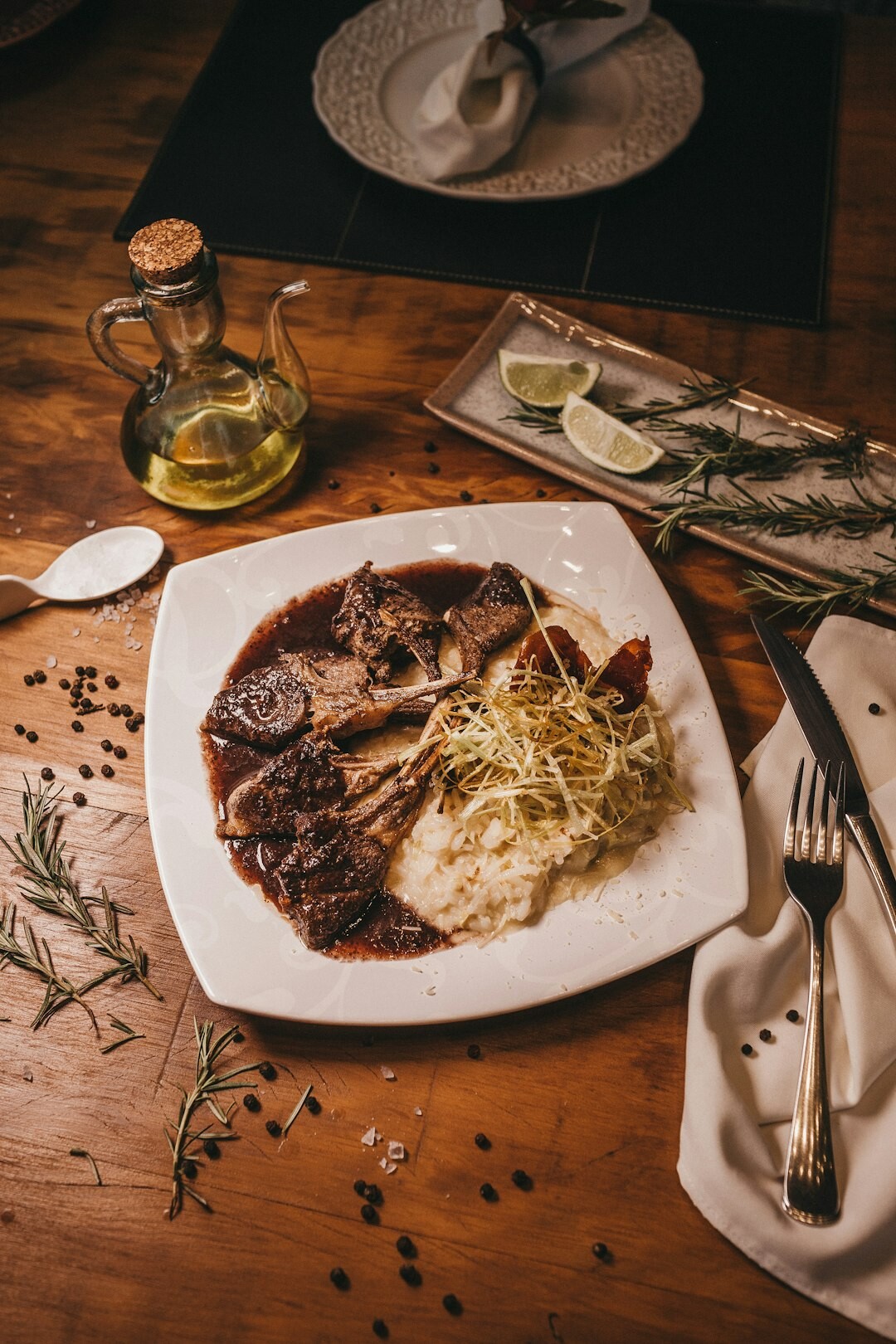 Czech svíčková with dumplings and cranberry sauce