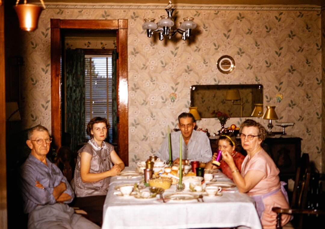 family eating dinner