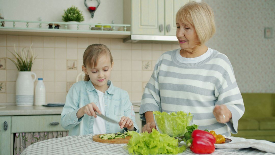 family cooking together